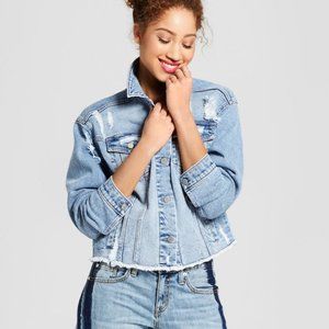 Target Women's Cropped Destructed Jean Jacket